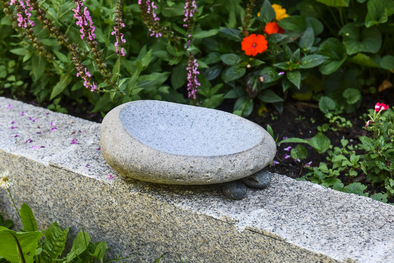 Handmade Natural Riverstone Bird Bath for Balcony, Patio, Garden or Yard - Dances With Stone