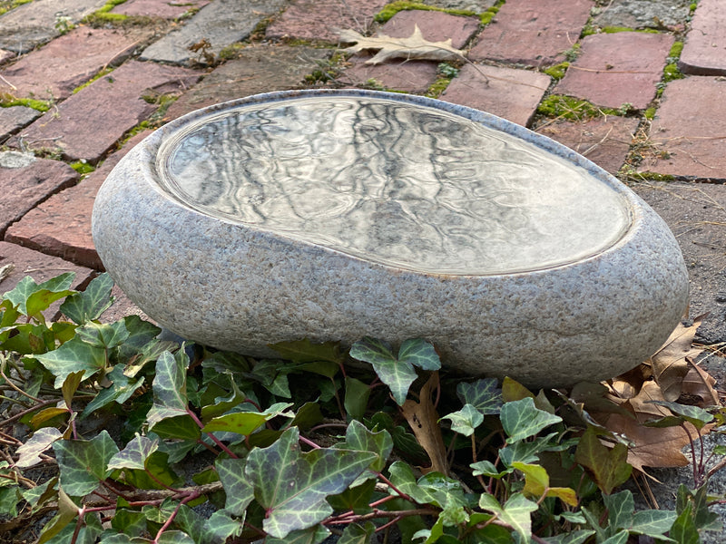 Select Birdbaths | Natural Stone Bowl - Dances With Stone