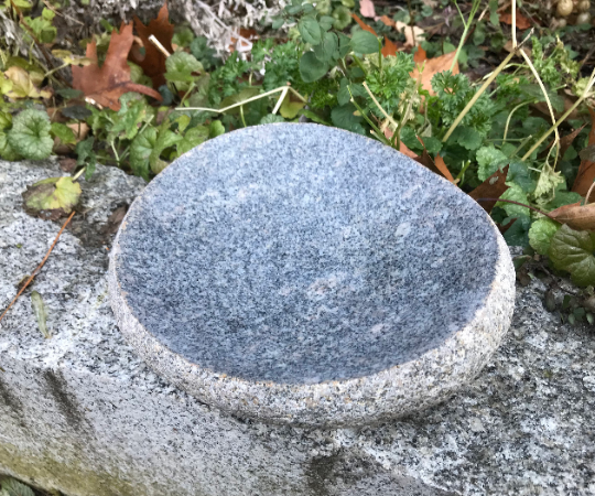 Handcrafted Natural Riverstone Bird Bath for Balcony, Patio, Garden or Yard - Dances With Stone